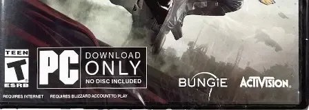 Destiny 2, the ESRB box on its front