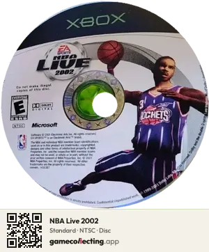 NBA Live 2002 Xbox, NTSC disc