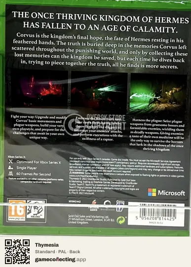 Thymesia Xbox Series X, PAL box back