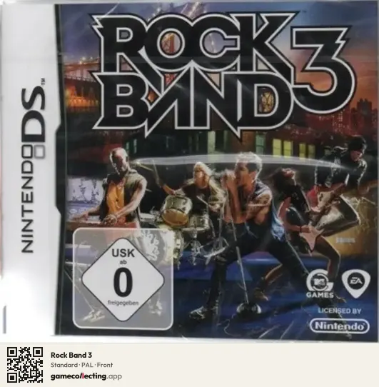 Rock Band 3 Nintendo DS, PAL box front