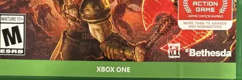 Doom Eternal, the ESRB box on its front
