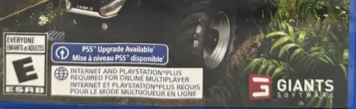 Farming Simulator 22, the ESRB box on its front