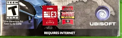 The Crew, the ESRB box on its front