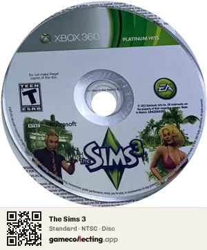 The Sims 3 Xbox 360, NTSC disc