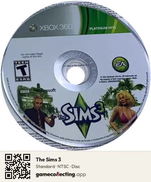 The Sims 3 Xbox 360, NTSC disc