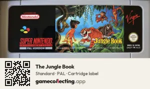 The Jungle Book Super Nintendo Entertainment System, PAL cartridge label