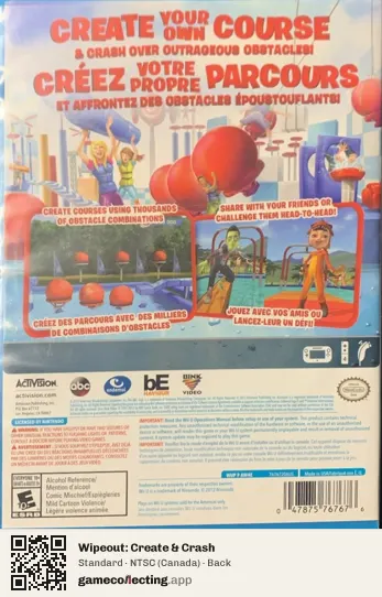 Wipeout: Create & Crash Nintendo Wii U, Canada box back