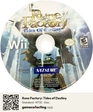 Rune Factory: Tides of Destiny Nintendo Wii, NTSC disc