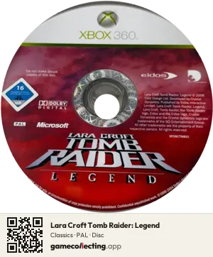 Lara Croft Tomb Raider: Legend Xbox 360, PAL disc