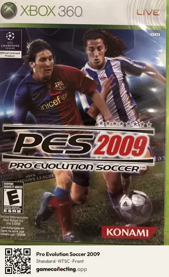 Pro Evolution Soccer 2009 Xbox 360, NTSC box front