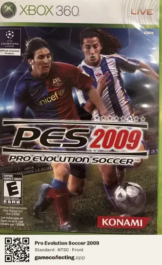 Pro Evolution Soccer 2009 Xbox 360, NTSC box front