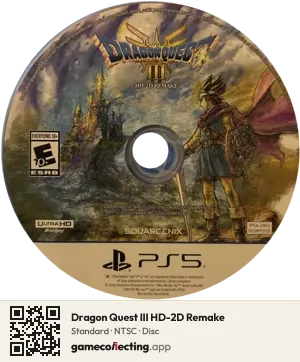 Dragon Quest III HD-2D Remake PlayStation 5, NTSC disc