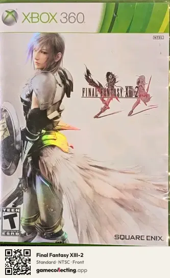 Final Fantasy XIII-2 Xbox 360, NTSC box front