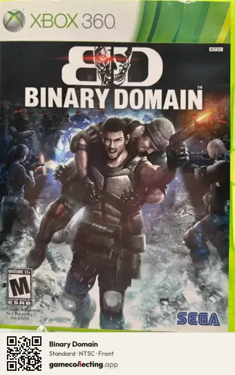 Binary Domain Xbox 360, NTSC box front