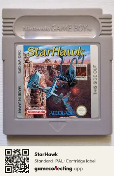 StarHawk Game Boy, PAL cartridge label