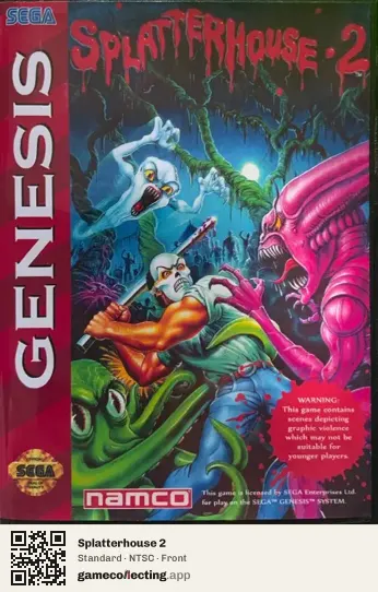 Splatterhouse 2 Sega Mega Drive / Genesis, NTSC box front