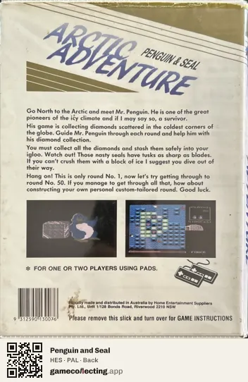 Penguin and Seal Nintendo Entertainment System, PAL box back