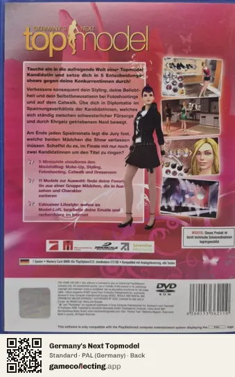 Germany's Next Topmodel PlayStation 2, Germany box back