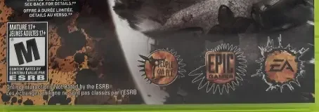 Bulletstorm, the ESRB box on its front