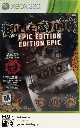 Bulletstorm Xbox 360, NTSC box front