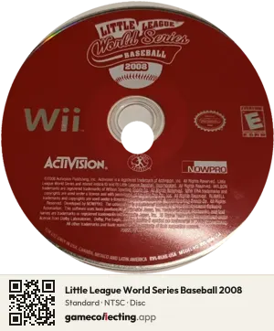 Little League World Series Baseball 2008 Nintendo Wii, NTSC disc