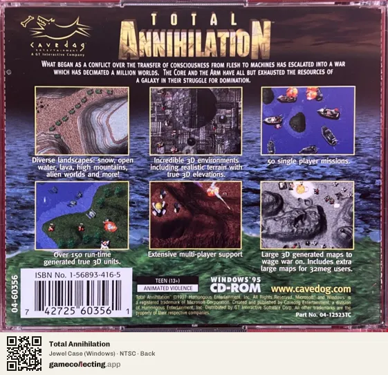 Total Annihilation Computer, NTSC box back
