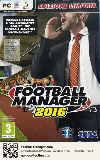 Football Manager 2016 Computer, Italy box front
