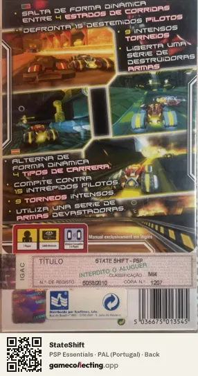 StateShift PlayStation Portable, Portugal box back