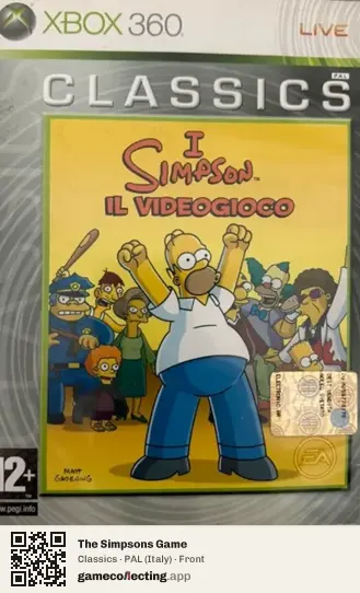 The Simpsons Game Xbox 360, Italy box front
