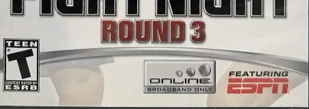 Fight Night Round 3, the ESRB box on its front