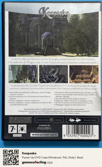 Keepsake Computer, Italy box back