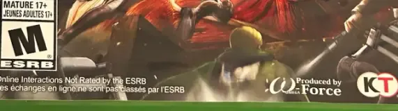 Attack on Titan, the ESRB box on its front