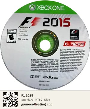 F1 2015 Xbox One, NTSC disc