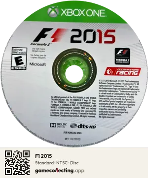 F1 2015 Xbox One, NTSC disc