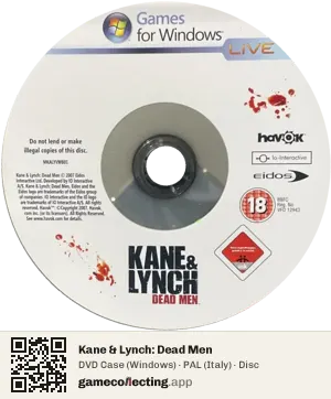 Kane & Lynch: Dead Men Computer, PAL disc