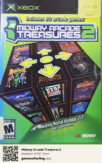 Midway Arcade Treasures 2 Xbox, NTSC box front
