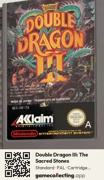 Double Dragon III: The Sacred Stones Nintendo Entertainment System, PAL cartridge label