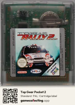 Top Gear Pocket 2 Game Boy Color, PAL cartridge label