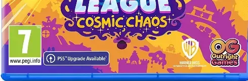 DC's Justice League: Cosmic Chaos, the PEGI square on its front