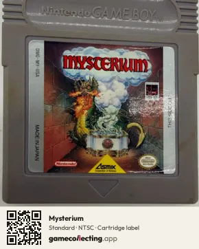 Mysterium Game Boy, NTSC cartridge label