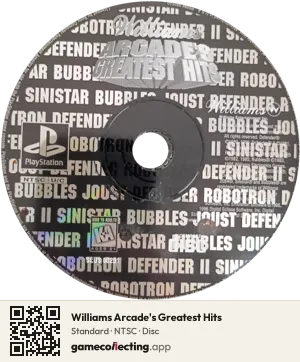 Williams Arcade's Greatest Hits PlayStation, NTSC disc