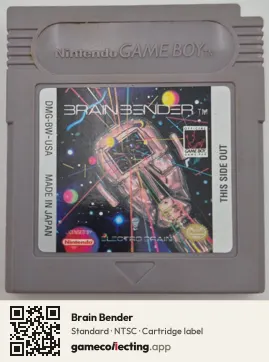 Brain Bender Game Boy, NTSC cartridge label