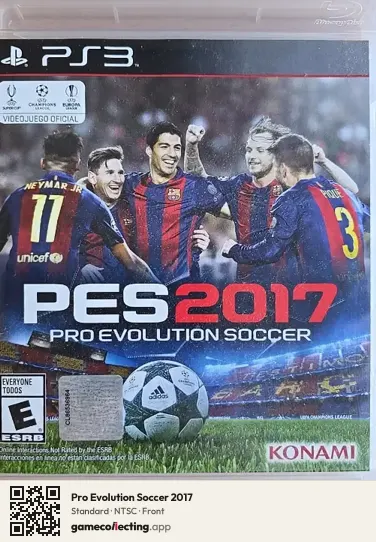 Pro Evolution Soccer 2017 PlayStation 3, NTSC box front