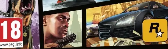 Grand Theft Auto V, the PEGI square on its front