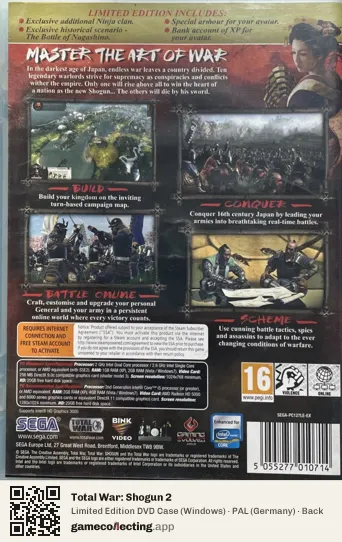 Total War: Shogun 2 Computer, Germany box back