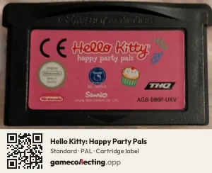 Hello Kitty: Happy Party Pals Game Boy Advance, PAL cartridge label