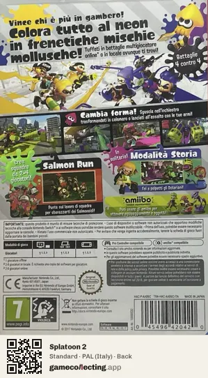 Splatoon 2 Nintendo Switch, Italy box back