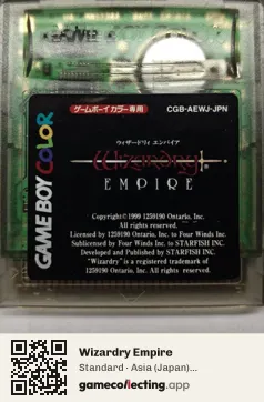 Wizardry Empire Game Boy Color, Asia cartridge label