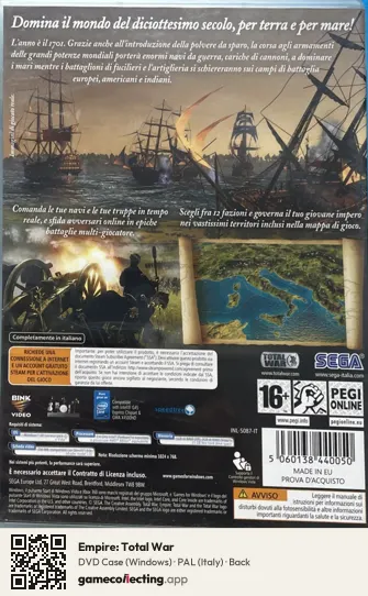 Empire: Total War Computer, Italy box back