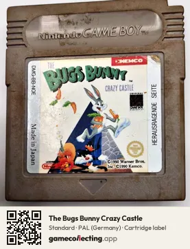 The Bugs Bunny Crazy Castle Game Boy, PAL cartridge label